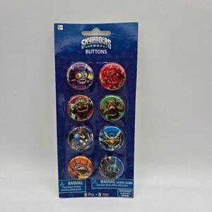 Skylanders Buttons 8 Pack Pinback Pins Sealed New 2013 Activision Party Favors